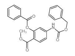 Benzoic acid,2-(benzoyloxy)-4-[[(phenylmethoxy)carbonyl]amino]-, methyl ester结构式