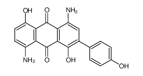 4,8-diamino-1,5-dihydroxy-2-(4-hydroxyphenyl)anthraquinone结构式