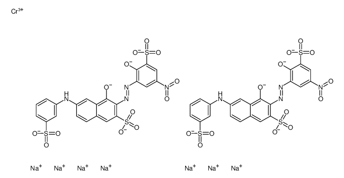 Chromate(7-), bis[4-hydroxy-3-[(2-hydroxy- 5-nitro-3-sulfophenyl)azo]-6-[(3-sulfophenyl)amino ]-2-naphthalenesulfonato(5-)]-, heptasodium结构式
