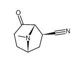 8-Azabicyclo[3.2.1]octane-6-carbonitrile,8-methyl-4-oxo-,exo-(9CI) structure