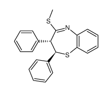 trans-2,3-Dihydro-4-(methylthio)-2,3-diphenyl-1,5-benzothiazepin结构式