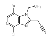 2-(7-BROMO-4-CHLORO-1-ETHYL-1H-IMIDAZO[4,5-C]PYRIDIN-2-YL)ACETONITRILE structure