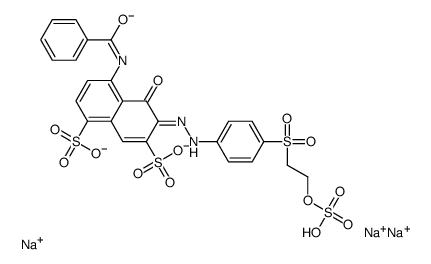 4-(benzoylamino)-5-hydroxy-6-[[4-[[2-(sulphooxy)ethyl]sulphonyl]phenyl]azo]naphthalene-1,7-disulphonic acid, sodium salt Structure