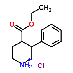 4-(Ethoxycarbonyl)-3-phenylpiperidinium chloride结构式