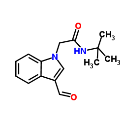 1H-INDOLE-1-ACETAMIDE, N-(1,1-DIMETHYLETHYL)-3-FORMYL-结构式