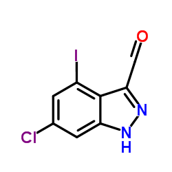 6-Chloro-4-iodo-1H-indazole-3-carbaldehyde结构式