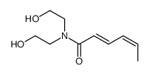 N,N-bis(2-hydroxyethyl)hexa-2,4-dienamide结构式