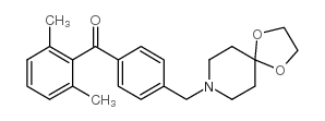 2,6-二甲基-4'-[8-(1,4-二恶-8-氮杂螺-[4.5]癸基)甲基]苯甲酮结构式