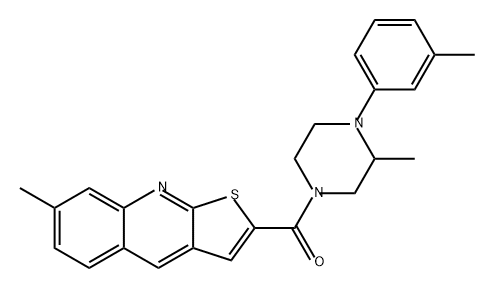 (3-Methyl-4-(m-tolyl)piperazin-1-yl)(7-methylthieno[2,3-b]quinolin-2-yl)methanone Structure