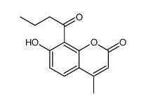 2H-1-Benzopyran-2-one, 7-hydroxy-4-methyl-8-(1-oxobutyl) Structure