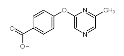 4-(6-methylpyrazin-2-yl)oxybenzoic acid structure