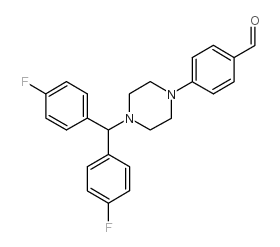 4-{4-[BIS(4-FLUOROPHENYL)METHYL]PIPERAZIN-1-YL}BENZALDEHYDE Structure