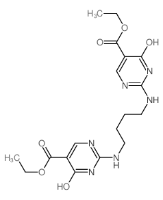 ethyl 2-[4-[(5-ethoxycarbonyl-4-oxo-3H-pyrimidin-2-yl)amino]butylamino]-4-oxo-3H-pyrimidine-5-carboxylate Structure