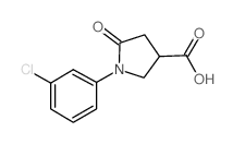 1-(3-氯苯基)-5-氧代吡咯烷-3-羧酸结构式