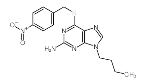 9-butyl-6-[(4-nitrophenyl)methylsulfanyl]purin-2-amine结构式