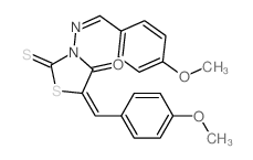 4-Thiazolidinone,5-[(4-methoxyphenyl)methylene]-3-[[(4-methoxyphenyl)methylene]amino]-2-thioxo-结构式