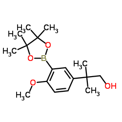 2-[4-Methoxy-3-(4,4,5,5-tetramethyl-1,3,2-dioxaborolan-2-yl)phenyl]-2-methyl-1-propanol Structure