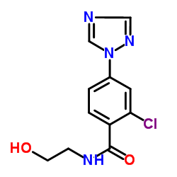 2-Chloro-N-(2-hydroxyethyl)-4-(1H-1,2,4-triazol-1-yl)benzamide结构式