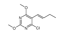 5-[(1E)-but-1-en-1-yl]-4-chloro-2,6-dimethoxypyrimidine结构式