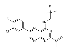 [6-(3-chloro-4-fluoro-phenyl)-2-methanesulfinyl-pteridin-4-yl]-(2,2,2-trifluoro-ethyl)-amine结构式