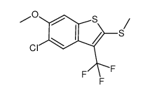 5-chloro-3-trifluoromethyl-6-methoxy-2-methylthiobenzo[b]thiophene结构式