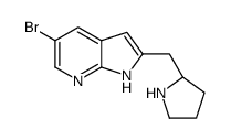 5-溴-2-[(2R)-2-吡咯烷甲基]-1H-吡咯并[2,3-B]吡啶结构式
