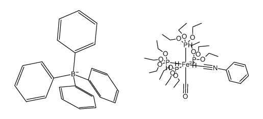 cis-[Fe(CO)(C6H5NC)(P(OEt)3)4](BPh4)2结构式