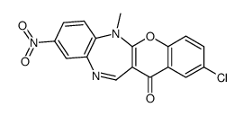 2-chloro-6-methyl-9-nitrochromeno[2,3-b][1,5]benzodiazepin-13-one结构式