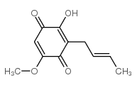 2,5-Cyclohexadiene-1,4-dione,3-(2-butenyl)-2-hydroxy-5-methoxy-,(E)-(9CI) Structure