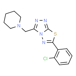 6-(2-chlorophenyl)-3-(piperidin-1-ylmethyl)[1,2,4]triazolo[3,4-b][1,3,4]thiadiazole结构式