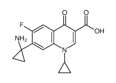 7-(1-aminocyclopropyl)-1-cyclopropyl-6-fluoro-4-oxoquinoline-3-carboxylic acid结构式