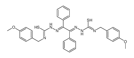 1-[(4-methoxyphenyl)methyl]-3-[(E)-[(2E)-2-[(4-methoxyphenyl)methylcarbamothioylhydrazinylidene]-1,2-diphenylethylidene]amino]thiourea Structure