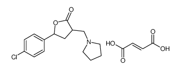 (E)-but-2-enedioic acid,5-(4-chlorophenyl)-3-(pyrrolidin-1-ylmethyl)oxolan-2-one结构式