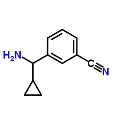 3-[Amino(cyclopropyl)methyl]benzonitrile结构式