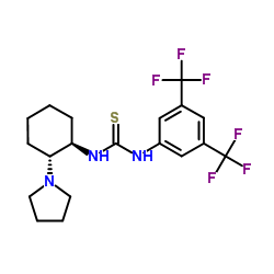 1-[3,5-双(三氟甲基)苯基]-3-[(1R,2R)-2-(吡咯烷-1-基)环己基]硫脲结构式