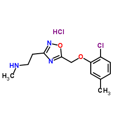 2-{5-[(2-Chloro-5-methylphenoxy)methyl]-1,2,4-oxadiazol-3-yl}-N-methylethanamine hydrochloride (1:1)结构式