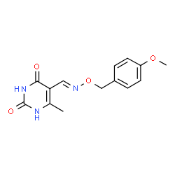 6-methyl-2,4-dioxo-1,2,3,4-tetrahydropyrimidine-5-carbaldehyde O-(4-methoxybenzyl)oxime Structure