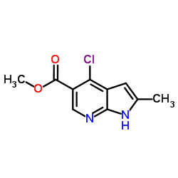 Methyl 4-chloro-2-methyl-1H-pyrrolo[2,3-b]pyridine-5-carboxylate结构式