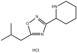 5-异丁基-3-(哌啶-2-基)-1,2,4-恶二唑盐酸盐结构式