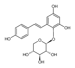 (E)-2,3,5,4'-tetrahydroxystilbene-2-O-β-D-xyloside结构式