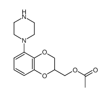 (5-(piperazin-1-yl)-2,3-dihydrobenzo[b][1,4]dioxin-2-yl)methyl acetate结构式