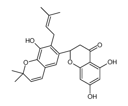 (2R)-5,7-dihydroxy-2-[8-hydroxy-2,2-dimethyl-7-(3-methylbut-2-enyl)chromen-6-yl]-2,3-dihydrochromen-4-one结构式