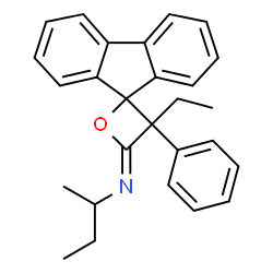 N-sec-Butyl-3'-ethyl-3'-phenylspiro[9H-fluorene-9,2'-oxetan]-4'-imine Structure