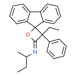 N-sec-Butyl-3'-ethyl-3'-phenylspiro[9H-fluorene-9,2'-oxetan]-4'-imine structure