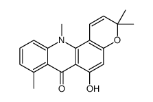 6-hydroxy-3,3,8,12-tetramethylpyrano[2,3-c]acridin-7-one结构式