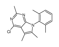 4-Chloro-7-(2,6-dimethylphenyl)-2,5,6-trimethyl-7H-pyrrolo[2,3-d] pyrimidine结构式