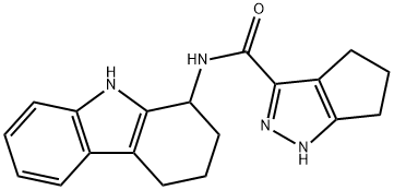 N-(2,3,4,9-tetrahydro-1H-carbazol-1-yl)-1,4,5,6-tetrahydrocyclopenta[c]pyrazole-3-carboxamide结构式