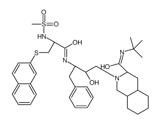 (3S,4aS,8aS)-N-tert-butyl-2-[(2R,3S)-2-hydroxy-3-[[(2S)-2-(methanesulfonamido)-3-naphthalen-2-ylsulfanylpropanoyl]amino]-4-phenylbutyl]-3,4,4a,5,6,7,8,8a-octahydro-1H-isoquinoline-3-carboxamide结构式