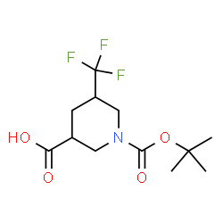 1-叔丁氧基羰基-5-(三氟甲基)哌啶-3-羧酸结构式