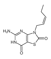 5-amino-3-<(Z)-2-penten-1-yl>thiazolo<4,5-d>pyrimidine-2,7(3H,6H)-dione Structure